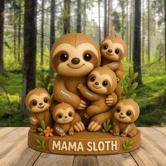 Personalized Christmas Gifts For Mom Plaque Mama Sloth