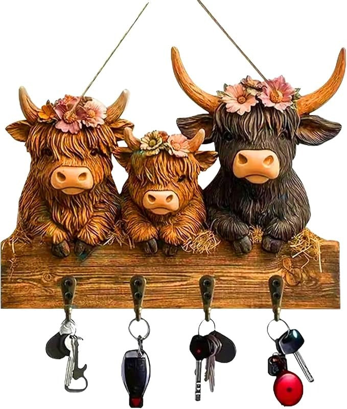 Cute Highland Cow -  Custom Shaped Key Rack