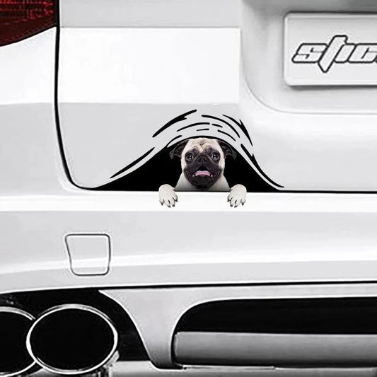 Funny Pug Dogs Vinyl Decal, Dog Decal