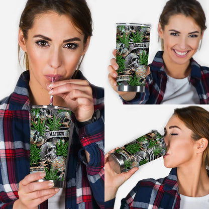 Bling Bling Skull Cannabis - Personalized Weed Tumbler
