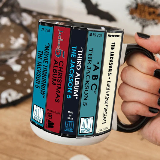 The Jackson 5 Albums Cassette Collection Retro Accent Mug