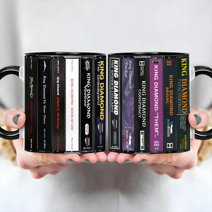 King Diamond Albums Cassette Collection Retro Accent Mug