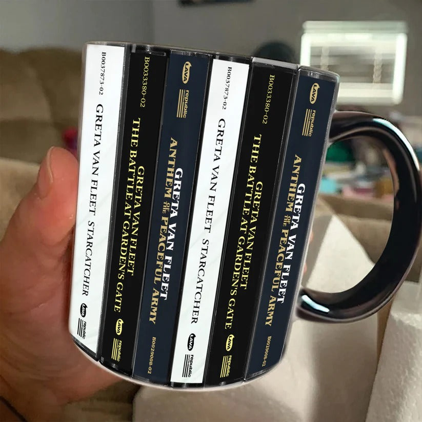 Greta Van Fleet Albums Cassette Collection Retro Accent Mug