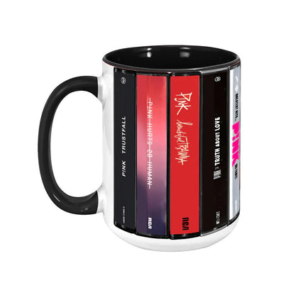 P!nk Albums Cassette Collection Retro Accent Mug