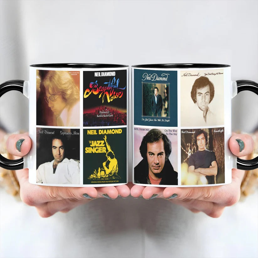 Neil Diamond Albums Cover Collection Retro Accent Mug