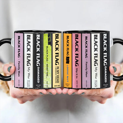 Black Flag Albums Cassette Collection Retro Accent Mug
