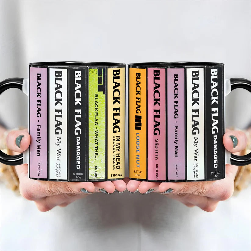 Black Flag Albums Cassette Collection Retro Accent Mug