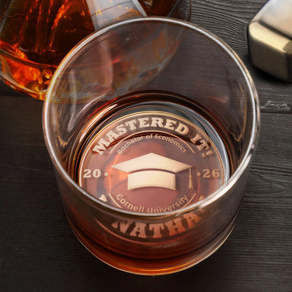 Graduation Gift Mastered It - Personalized Whiskey Glass