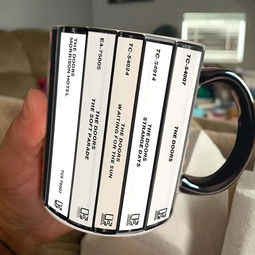 The Doors Albums Cassette Collection Retro Accent Mug