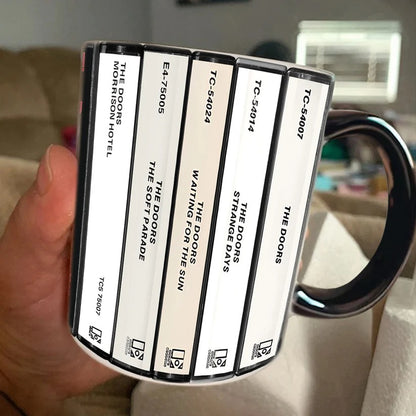 The Doors Albums Cassette Collection Retro Accent Mug
