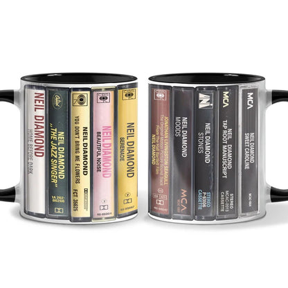 Neil Diamond Albums Cassette Retro Collection Accent Mug