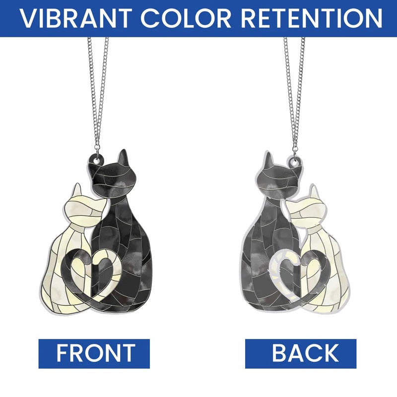 Cat Love Acrylic Hanging , Acrylic Window Hanging