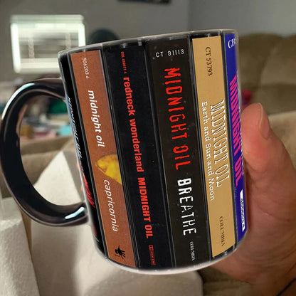 Midnight Oil Albums Cassette Collection Retro Accent Mug