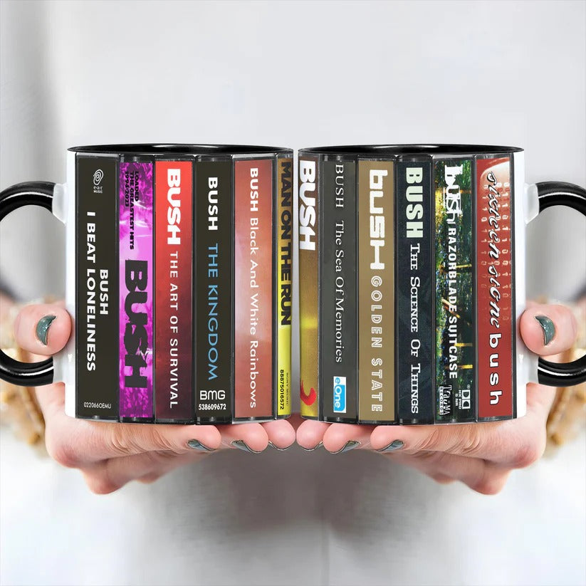 Bush Albums Cassette Collection Retro Accent Mug