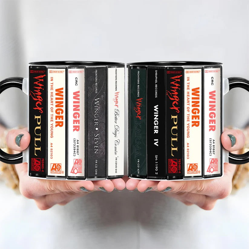 Winger Albums Cassette Collection Retro Accent Mug