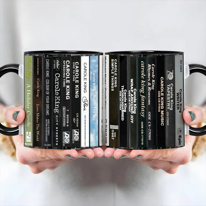 Carole King Albums Cassette Collection Retro Accent Mug