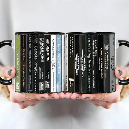 Carole King Albums Cassette Collection Retro Accent Mug