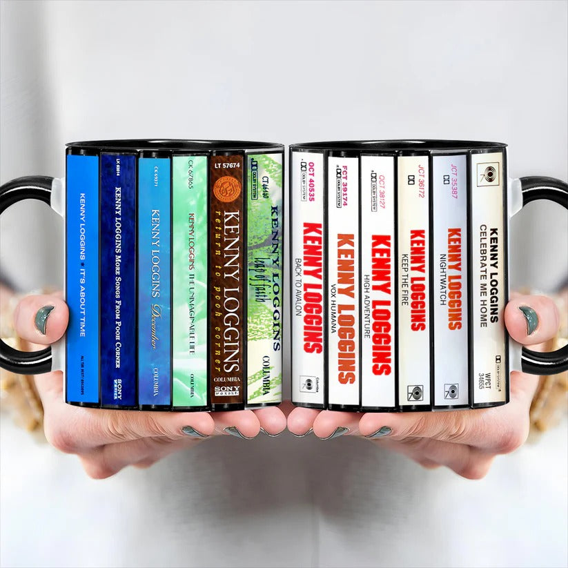 Kenny Loggins Albums Cassette Collection Retro Accent Mug