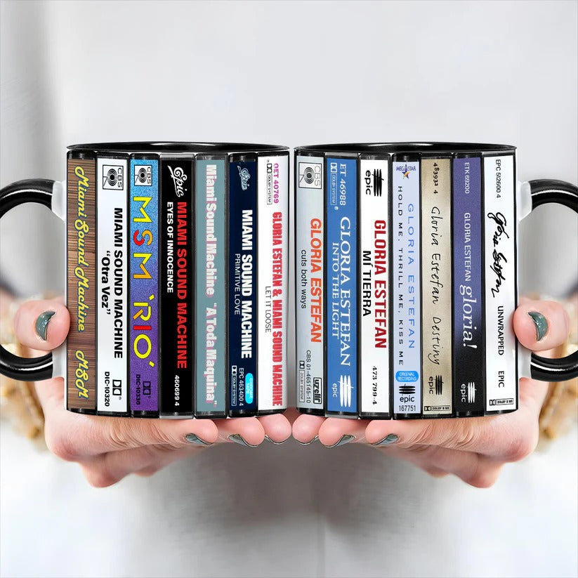 Miami Sound Machine Albums Cassette Collection Retro Accent Mug