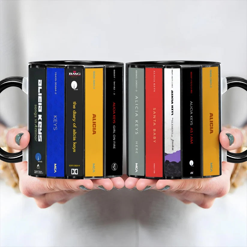 Alicia Keys Albums Cassette Collection Retro Accent Mug