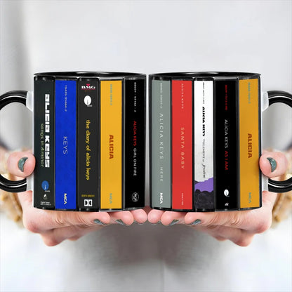 Alicia Keys Albums Cassette Collection Retro Accent Mug