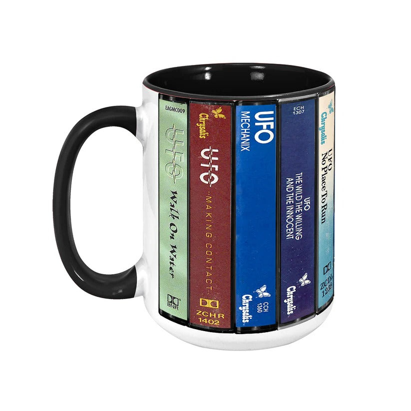 UFO Albums Cassette Collection Retro Accent Mug