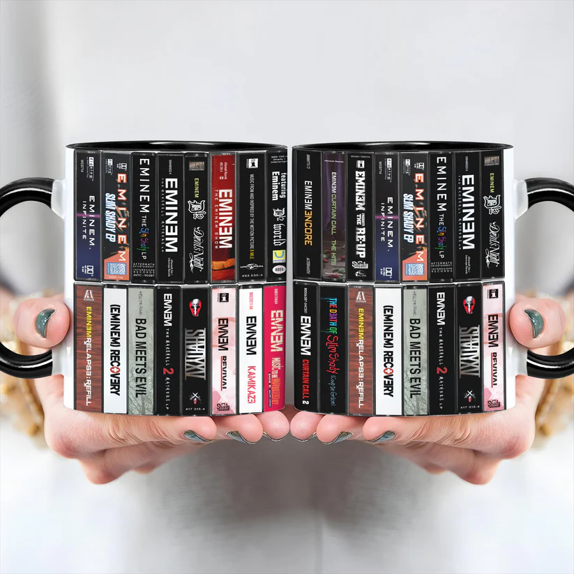 Eminem Albums Cassette Collection Retro Accent Mug