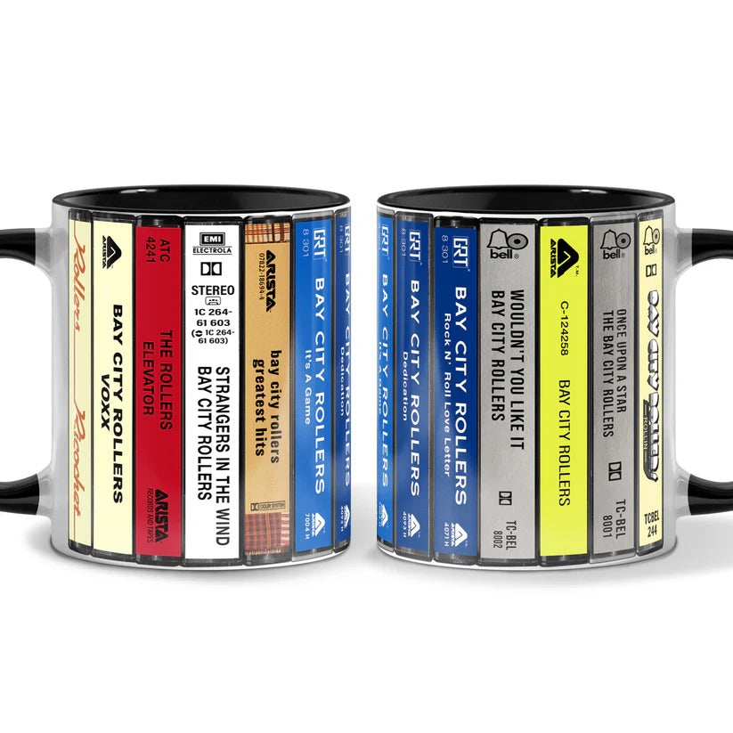 Bay City Rollers Albums Cassette Collection Retro Accent Mug