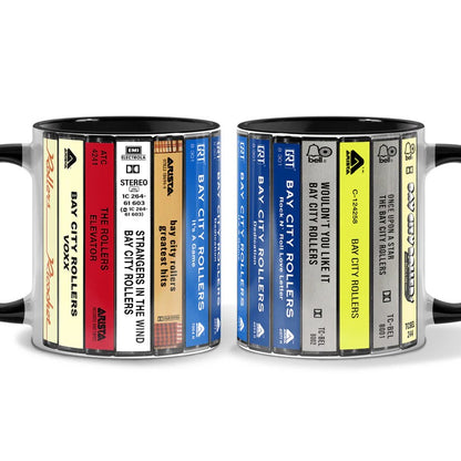 Bay City Rollers Albums Cassette Collection Retro Accent Mug