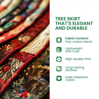 Bethlehem Peace Christmas Quilted Tree Skirt