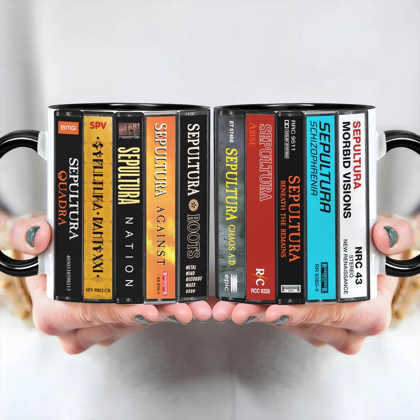 Sepultura Albums Cassette Collection Retro Accent Mug