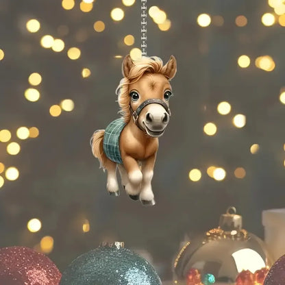 Horse Funny Running Acrylic Ornament - Gift For Horse Lover's