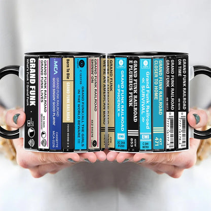 Grand Funk Railroad Albums Cassette Collection Retro Accent Mug