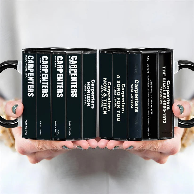 The Carpenters Albums Cassette Collection Retro Accent Mug
