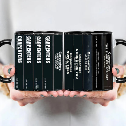 The Carpenters Albums Cassette Collection Retro Accent Mug
