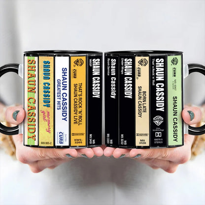 Shaun Cassidy Albums Cassette Collection Retro Accent Mug