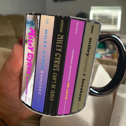 Miley Cyrus Albums Cassette Collection Retro Accent Mug
