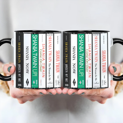 Shania Twain Albums Cassette Collection Retro Accent Mug