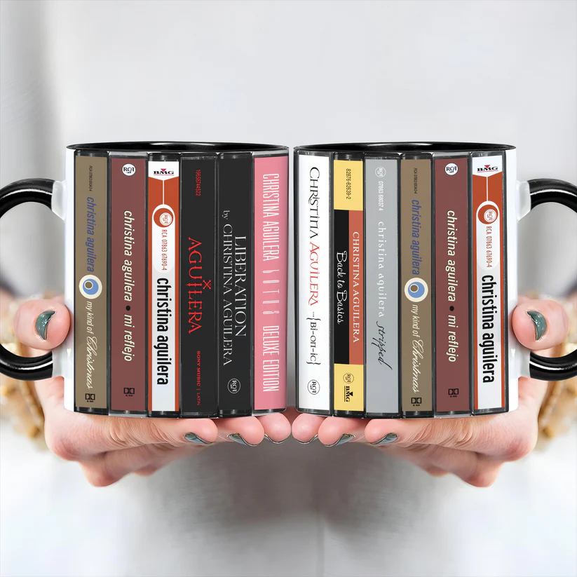Christina Aguilera Albums Cassette Collection Retro Accent Mug