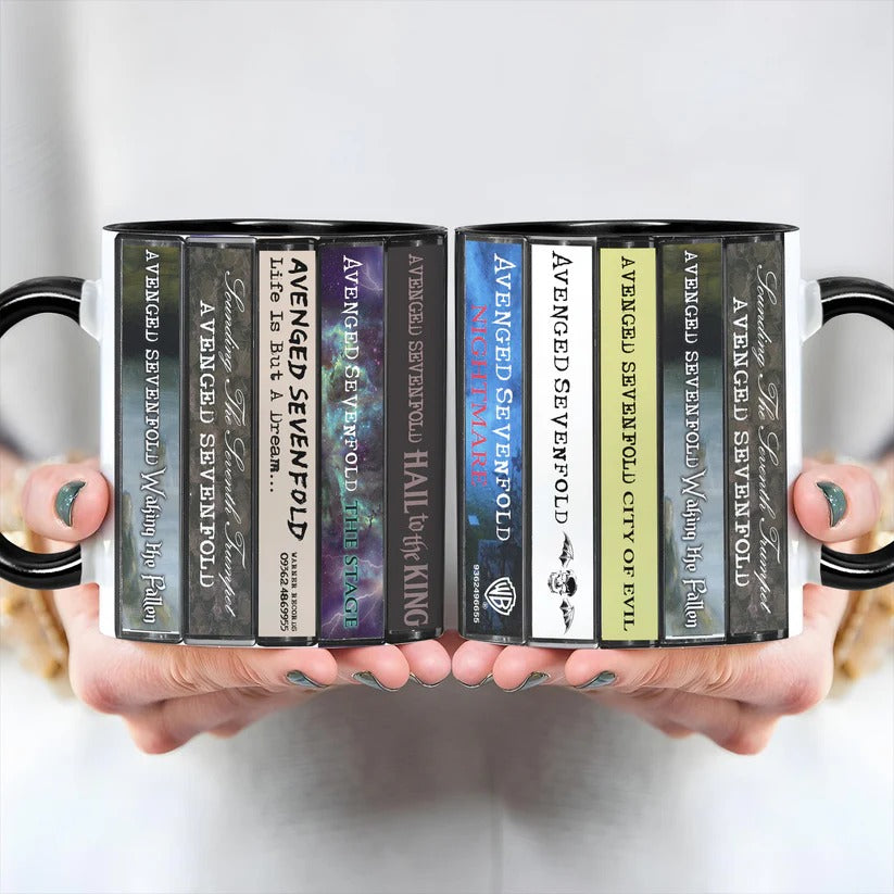 Avenged Sevenfold Albums Cassette Collection Retro Accent Mug
