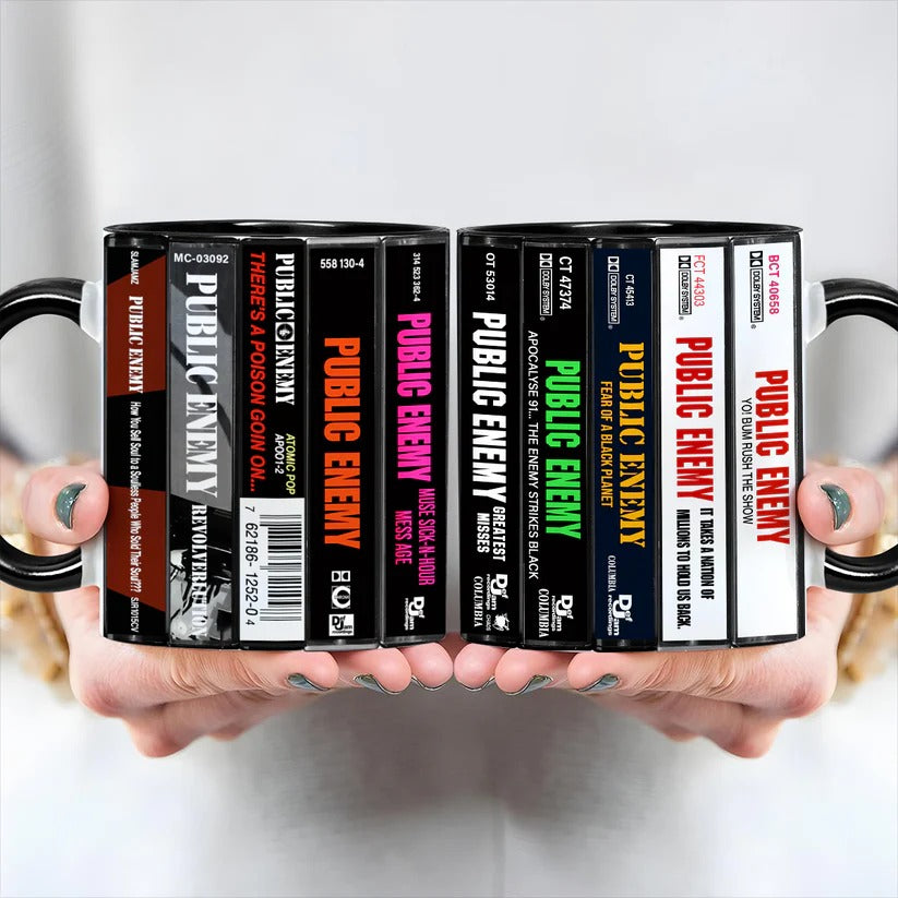 Public Enemy Albums Cassette Collection Retro Accent Mug