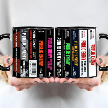 Public Enemy Albums Cassette Collection Retro Accent Mug