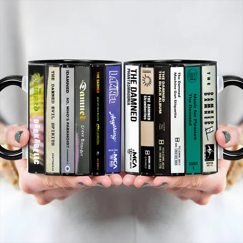 The Damned Albums Cassette Collection Retro Accent Mug