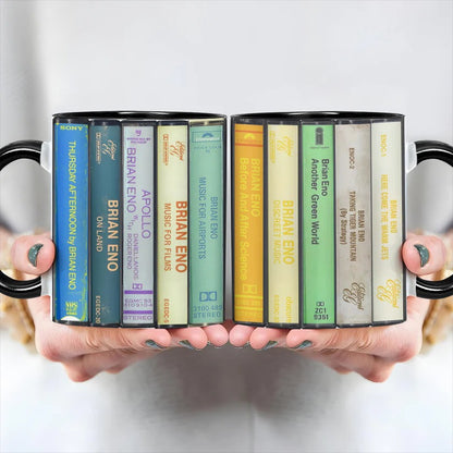 Brian Eno Albums Cassette Retro Collection Accent Mug