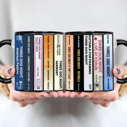 Three Dog Night Albums Cassette Collection Retro Accent Mug