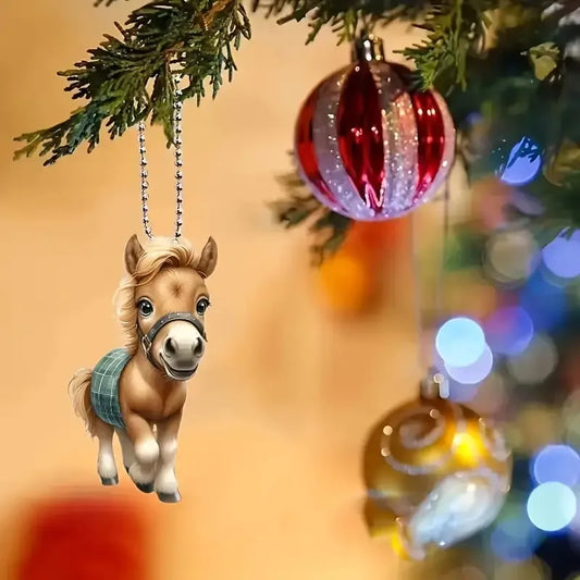 Horse Funny Running Acrylic Ornament - Gift For Horse Lover's