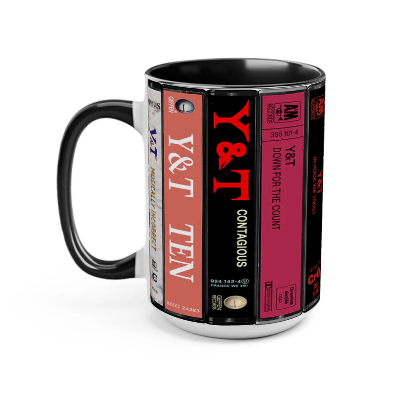 Y&T Albums Cassette Collection Retro Accent Mug