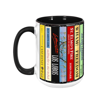 80s POP Singles Collection Albums Cassette Collection Retro Accent Mug