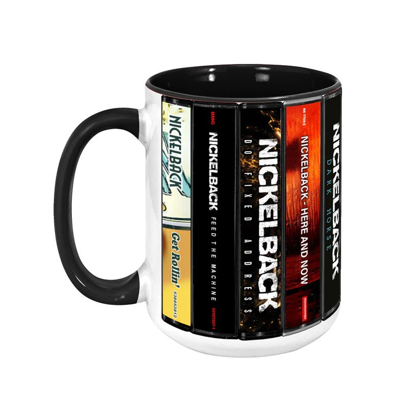 Nickelback Albums Cassette Collection Retro Accent Mug