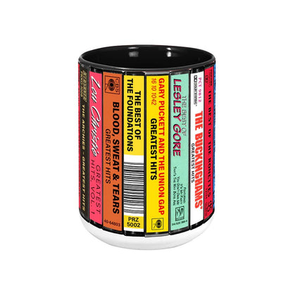 60s Pop Albums Cassette Collection Retro Accent Mug